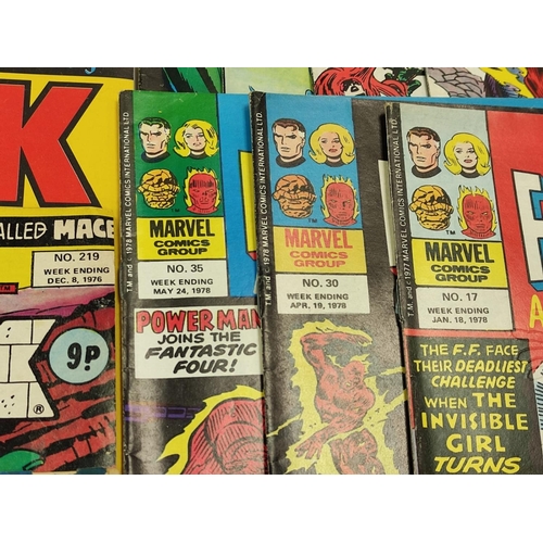 993 - 20 Mixed Vintage Marvel Comics plus 4 x Marvel comics. The Mighty World of Marvel Starring the Incre... 