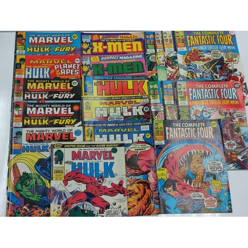 993 - 20 Mixed Vintage Marvel Comics plus 4 x Marvel comics. The Mighty World of Marvel Starring the Incre... 