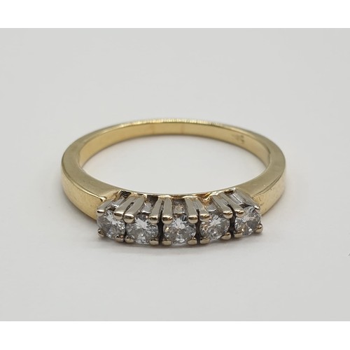 679 - 14ct Diamond ring. Size N. 3g in weight.