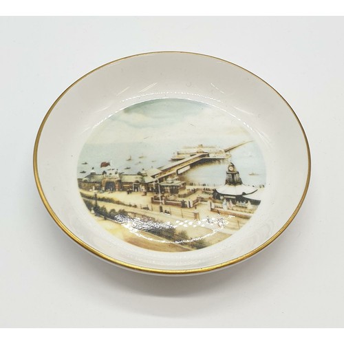 262 - Vintage Royal Worcester bone china plate of Southern Pier, 11cm diameter