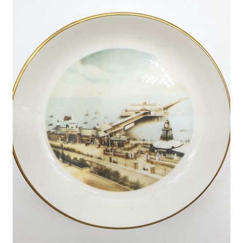 262 - Vintage Royal Worcester bone china plate of Southern Pier, 11cm diameter