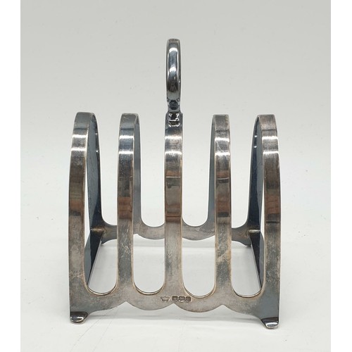 343 - A GW Shirtcliffe & Sons sterling silver toast or letter rack. Made in Sheffield, circa 1940's. W8cm ... 