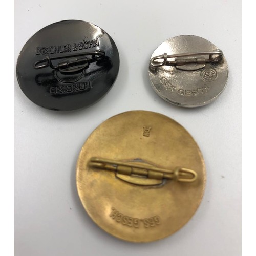 106 - 3x repro German enamel badges