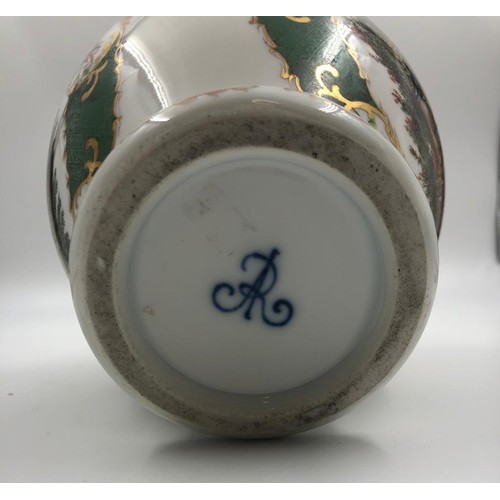 108 - Pair of Augustus Rex, Meissen porcelain ginger jars late 19th century, hand painted with gilt tracer... 