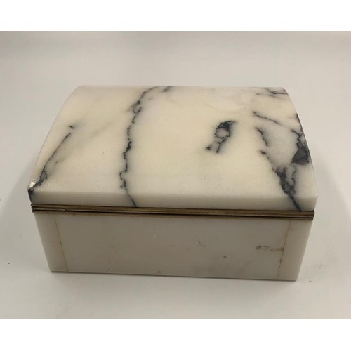 146 - Mable cigarette box made from the marble taken from the demolished London stock exchange in 1970 gil... 