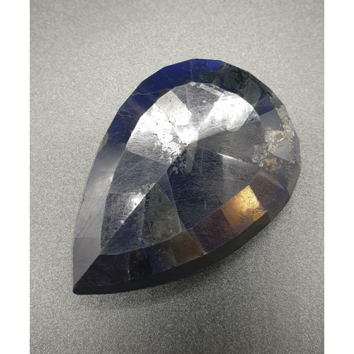 157 - 443 Ct Natural Blue Sapphire. Pear shape. GLI certified