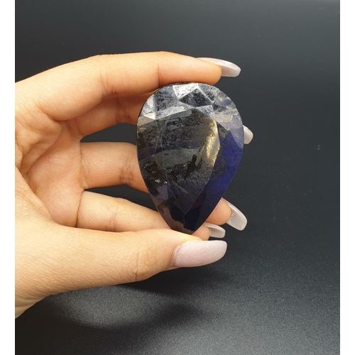 157 - 443 Ct Natural Blue Sapphire. Pear shape. GLI certified