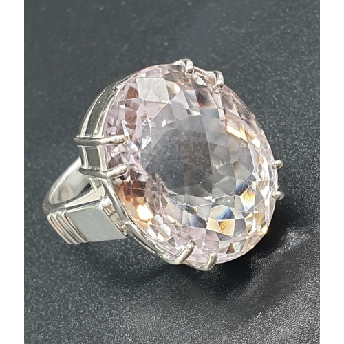 200 - A Rose De France Amethyst Gemstone Ring with Amethyst approx 30cts in sterling silver. Ring size V. ... 