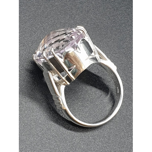 200 - A Rose De France Amethyst Gemstone Ring with Amethyst approx 30cts in sterling silver. Ring size V. ... 