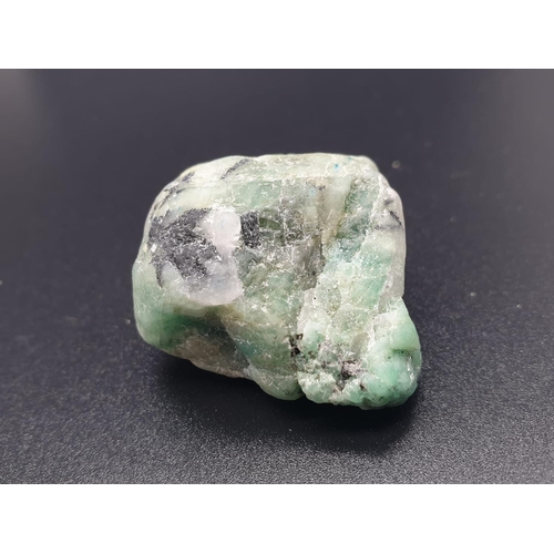 218 - 138.74 Ct Natural Emerald. Rough shape. IDT certified