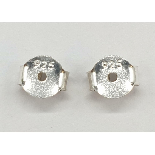 221 - 1.80cts White Moissanite Stone Stud Earrings in Sterling Silver with butterfly clips. Weight 1.63 gr... 