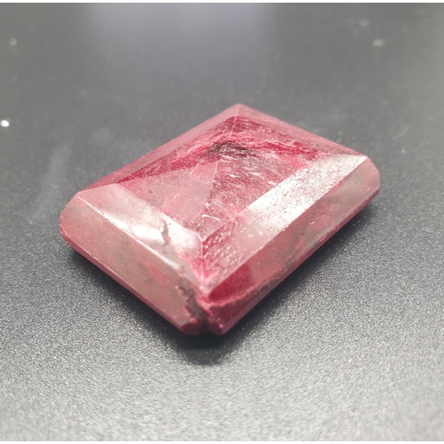 232 - 151Ct Natural ruby. Rectangular step. GLI certified