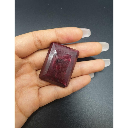 232 - 151Ct Natural ruby. Rectangular step. GLI certified