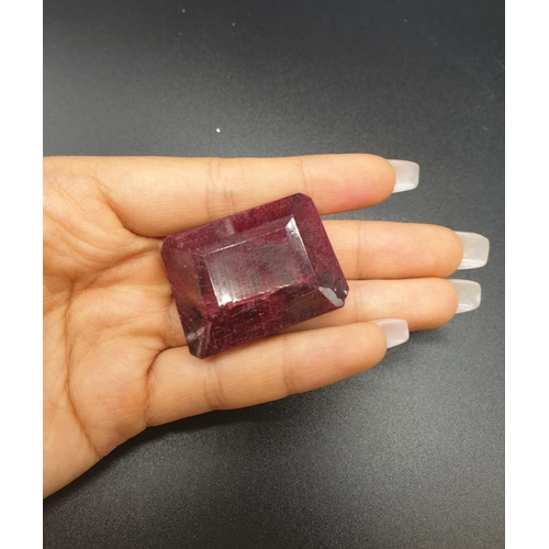 232 - 151Ct Natural ruby. Rectangular step. GLI certified