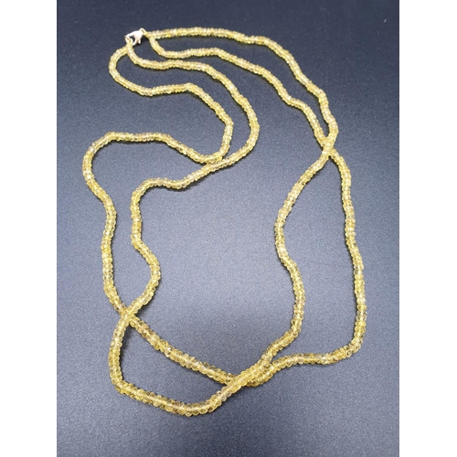 309 - 97.50 Cts Natural Yellow Sapphire gemstone beaded necklace.