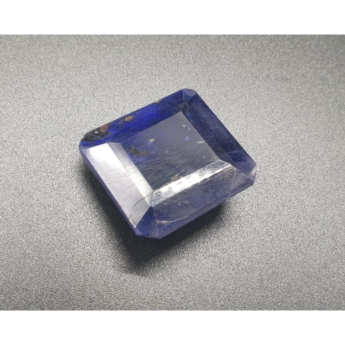 336 - 82Ct Natural Blue Sapphire. Octagon step. GLI certified