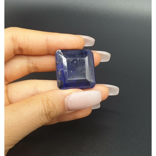 336 - 82Ct Natural Blue Sapphire. Octagon step. GLI certified