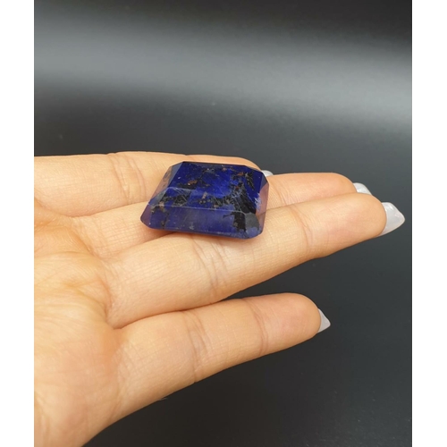 336 - 82Ct Natural Blue Sapphire. Octagon step. GLI certified