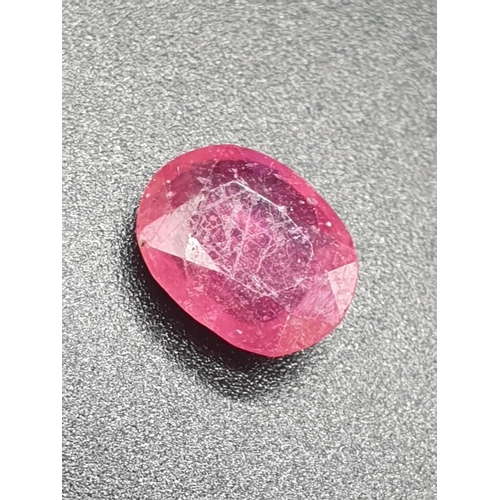 476 - 4.10 Ct Natural Ruby. Oval shape. GLI certified