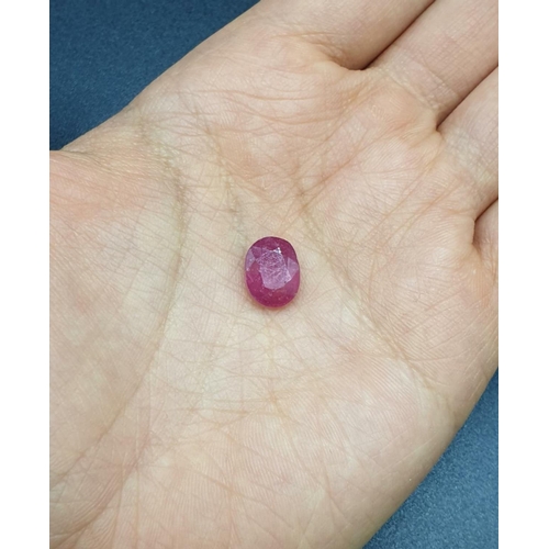 476 - 4.10 Ct Natural Ruby. Oval shape. GLI certified