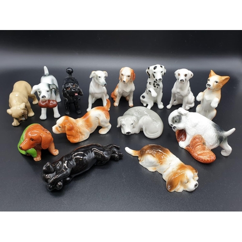 399 - Collection of 14 Playful Puppies ornaments by John Francis. All under 10cm in height. Good colouring... 