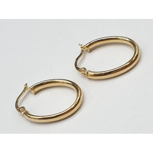 429 - 9ct Gold Oval Hoop Earrings 1.0g