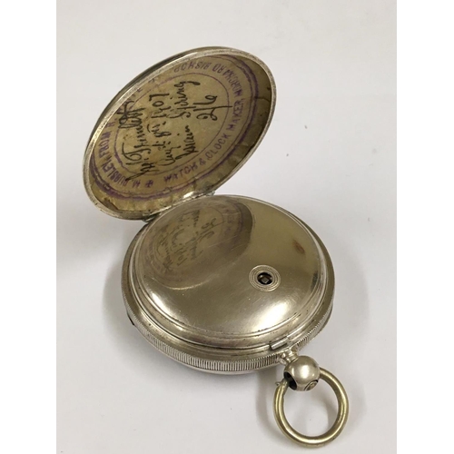 125 - Antique solid silver Waltham key wind pocket watch no key but ticks if shaken but no guarantees