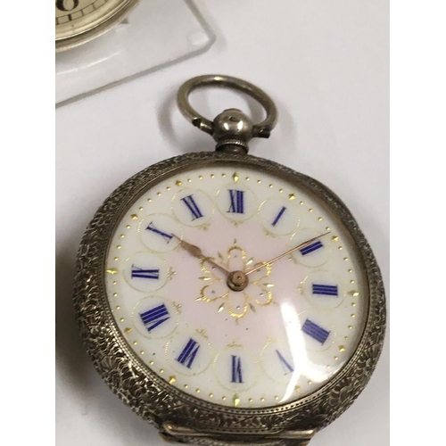 191 - Selection of 3x Antique solid silver pocket watches, two of them ticking but no guarantees