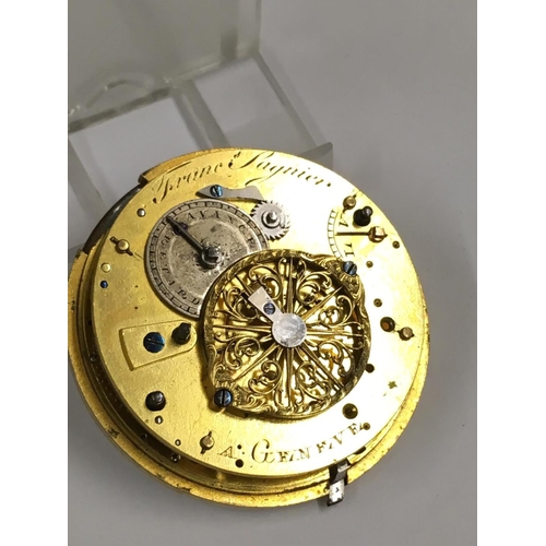 23 - Antique c1700s yellow metal verge fusee pocket watch with dome (AF)