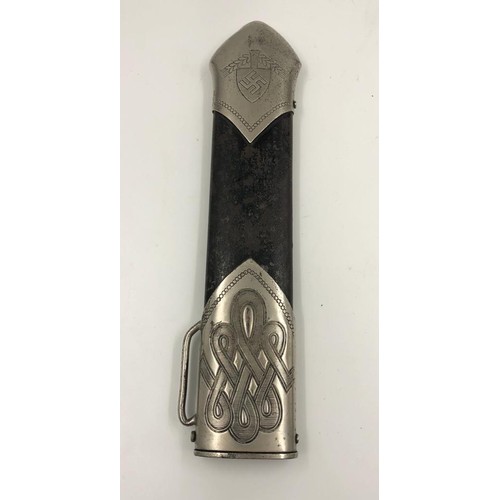 51 - German WW2 RAD subordinate Hewer dagger with stags horn grip, stylised eagle pommel in original scab... 