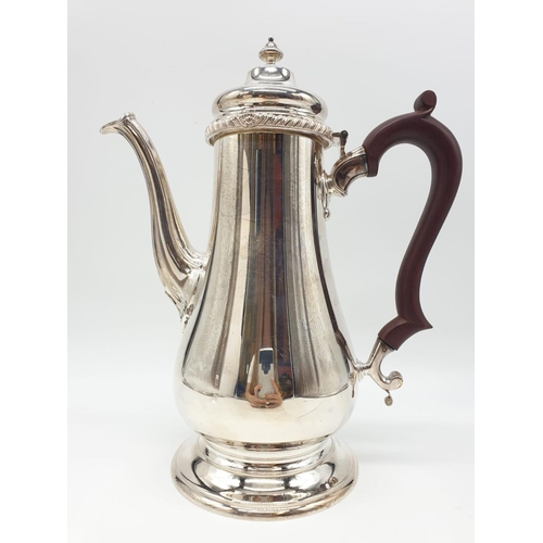 14 - Asprey London Silver Coffee pot, weight 1180g and 28cm tall approx in very good condition