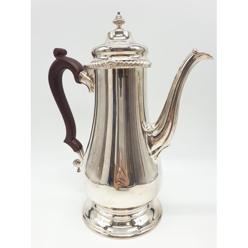 14 - Asprey London Silver Coffee pot, weight 1180g and 28cm tall approx in very good condition