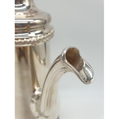 14 - Asprey London Silver Coffee pot, weight 1180g and 28cm tall approx in very good condition