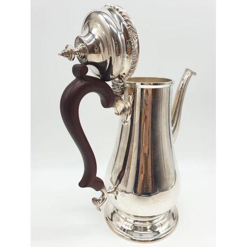 14 - Asprey London Silver Coffee pot, weight 1180g and 28cm tall approx in very good condition