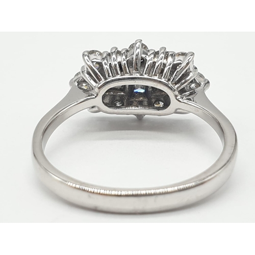 168 - 18ct white gold and diamond ring. Size M and weighs 4.6g.