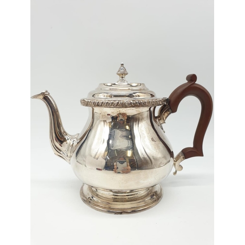 21 - Asprey London Silver Tea Pot, weight 1000g and 18cm tall, 22cm wide approx in very good condition