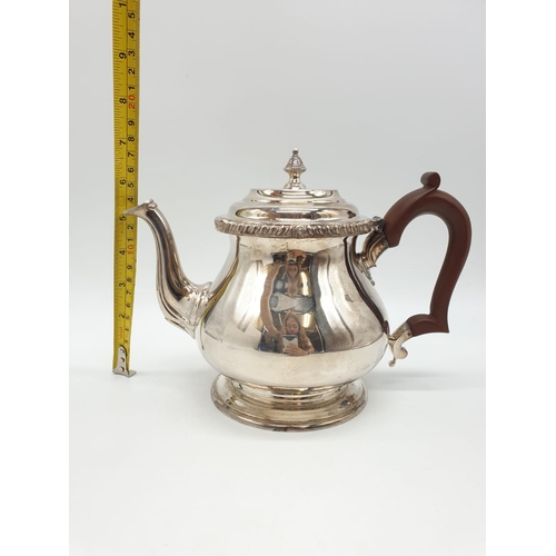 21 - Asprey London Silver Tea Pot, weight 1000g and 18cm tall, 22cm wide approx in very good condition