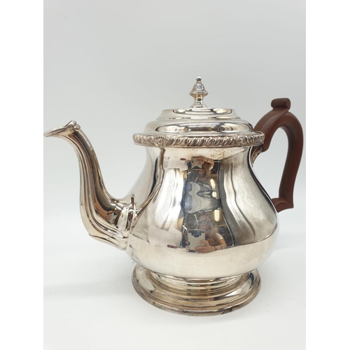 21 - Asprey London Silver Tea Pot, weight 1000g and 18cm tall, 22cm wide approx in very good condition