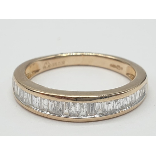 25 - 9ct yellow gold diamond half eternity ring, 0.30ct diamond, weight 1.9g and size J