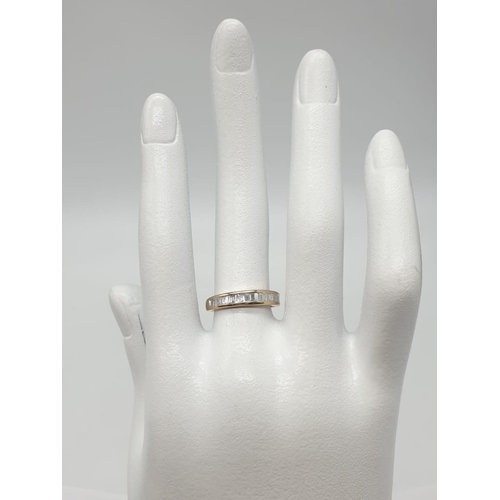 25 - 9ct yellow gold diamond half eternity ring, 0.30ct diamond, weight 1.9g and size J