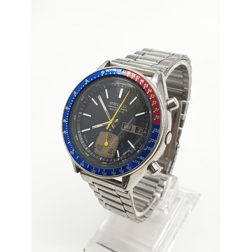 297 - Seiko PEPSI gents chronograph watch.