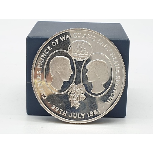 396 - Silver Commemorative Coin of the Royal wedding 25 pence 28.2g St Helena