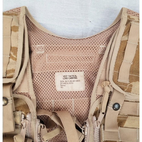 423 - Military issued (Afghanistan)  DESERT CAMOUJFLAGE TACTICAL ASSAULT LOAD CARRY VEST.