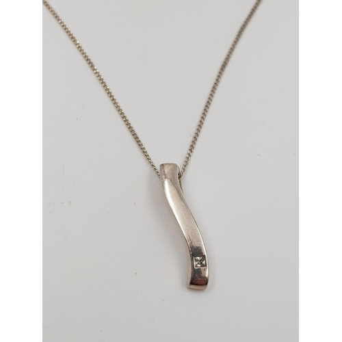 454 - Sterling silver stone and PENDANT NECKLACE on a sterling silver CHAIN.  16 inches.