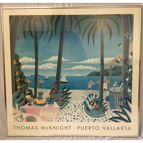Framed Thomas McKnight PRINT .. Puerto Vallarta. 69 x 68 cm.