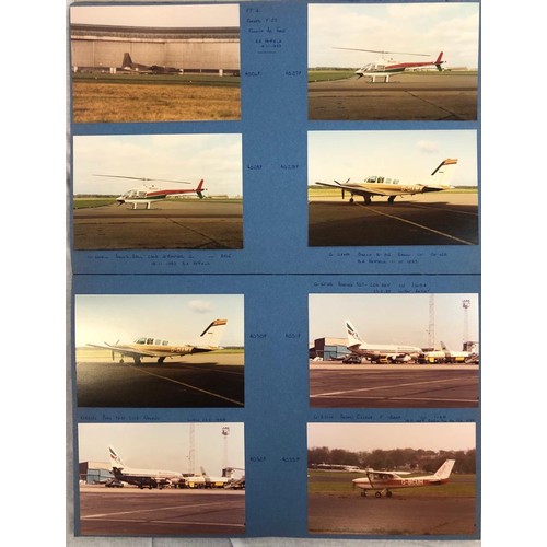 373 - 2 x SCRAPBOOKS filled with aviation treasure. Over 200 original colour photographs of aircraft, take... 