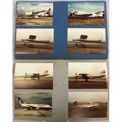 373 - 2 x SCRAPBOOKS filled with aviation treasure. Over 200 original colour photographs of aircraft, take... 