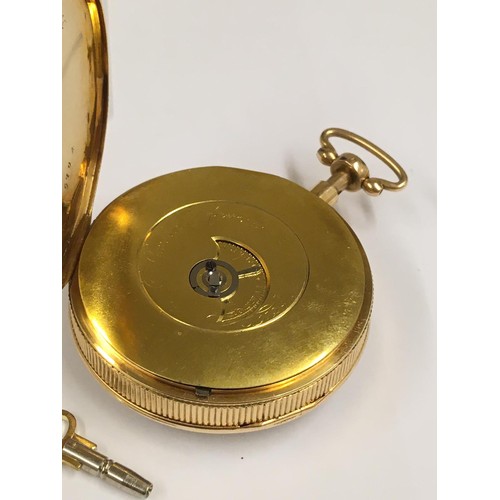 1 - Antique 18ct solid gold plunge repeater verge fusee pocket watch, in working order and plunge repeat... 