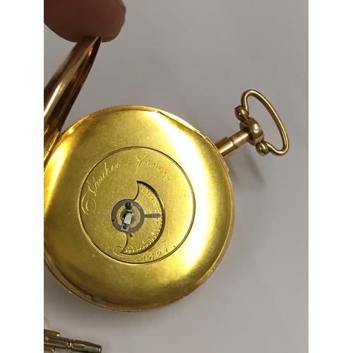 1 - Antique 18ct solid gold plunge repeater verge fusee pocket watch, in working order and plunge repeat... 