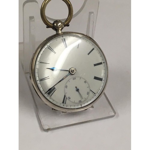 131 - Antique silver Welsh fusee pocket watch ( Barmouth ) with gold balance and diamond end stone, AF